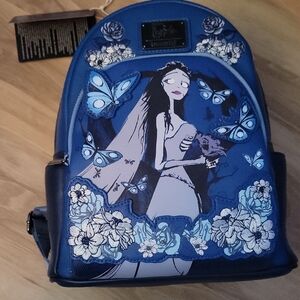 Loungefly Blue Corpse Bride Butterfly Floral Mini Backpack